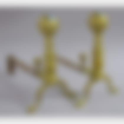 Pair of Brass Belted Ball-top Andirons (preview)