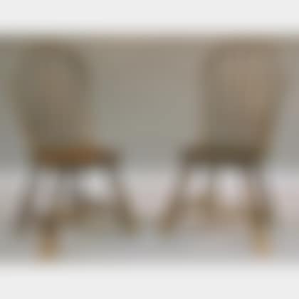 Two Black/Dark Brown-painted Windsor Bow-back Side Chairs (preview)