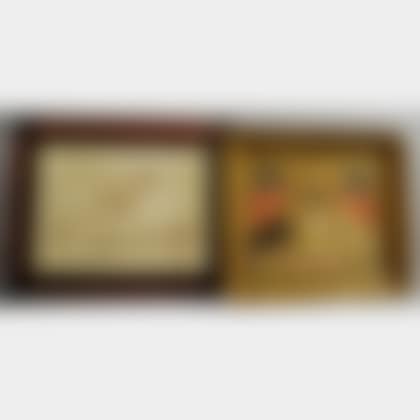 Chinese Export Needlework Pennsylvania State Seal Panel and a Framed Decorative Print of a Leaping Stag Calligraphy Exercise (preview)