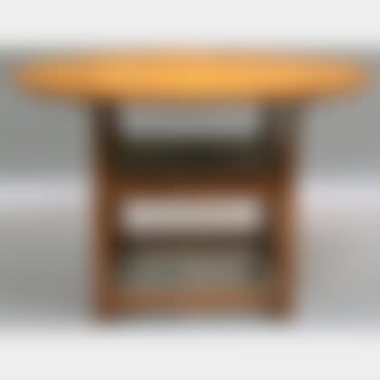 Circular Red-painted Pine and Maple Chair Table (preview)