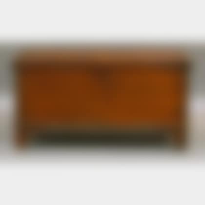 Stained Pine Dovetail-constructed Sea Chest with Canted Front Panel (preview)