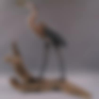 Carved Wood Great Blue Heron Figure (preview)