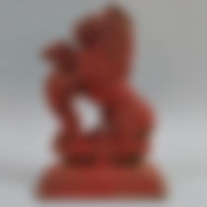Red-painted Cast Iron Lion Doorstop (preview)