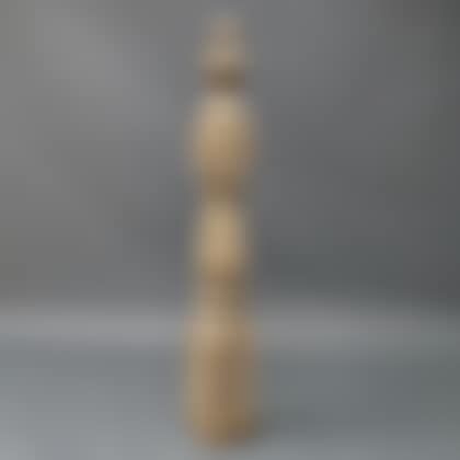 Gray-painted and Turned Pine Newell Post (preview)