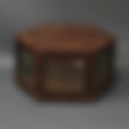 Red-painted Hexagonal Hinged Display Case (preview)