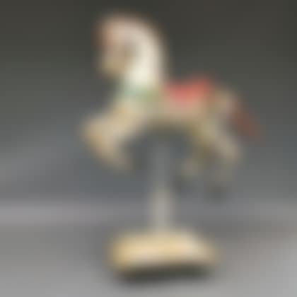 Carved and Painted Carousel Horse with White-painted Cast Iron Stand (preview)