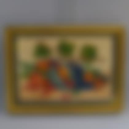 Framed 20th Century Painted Velvet Theorem (preview)