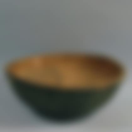 Large Green-painted Turned Wooden Bowl (preview)