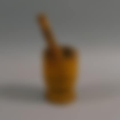 Mustard-painted Turned Mortar and Pestle (preview)