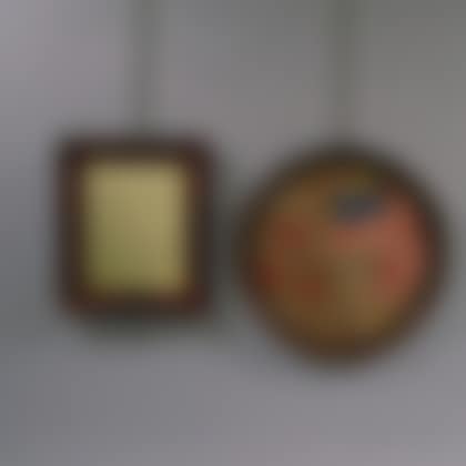 Grain-painted Mirror and Framed Embroidered U.S. Flag and Roses (preview)