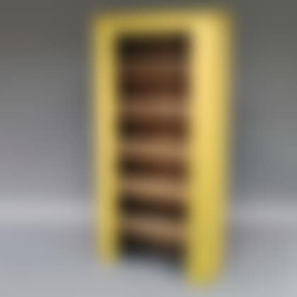 Yellow-painted Five-shelf Open Cupboard (preview)