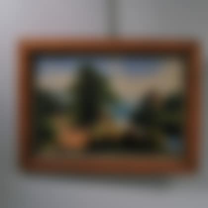 Reverse-painted Countryside Landscape on Glass (preview)