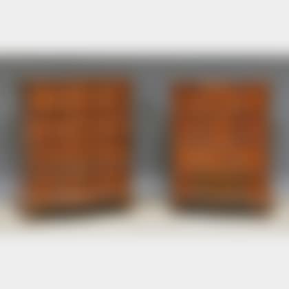 Two Similar Italian Baroque Walnut and Olivewood Veneer Serpentine; Four-drawer Commodes (preview)