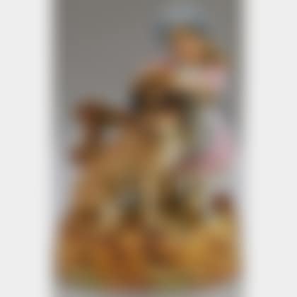 Continental Painted Bisque Girl with Dog Figural Group (preview)
