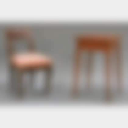 Neoclassical Upholstered Fruitwood Side Chair with Star Crest Rail and a Federal Cherry One-drawer Stand (preview)