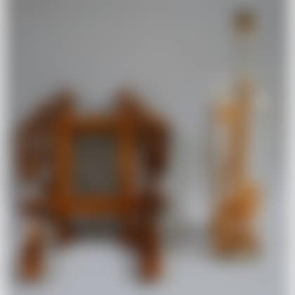 Folk Carved Wooden Bottle Whimsy and Whimsy Frame (preview)