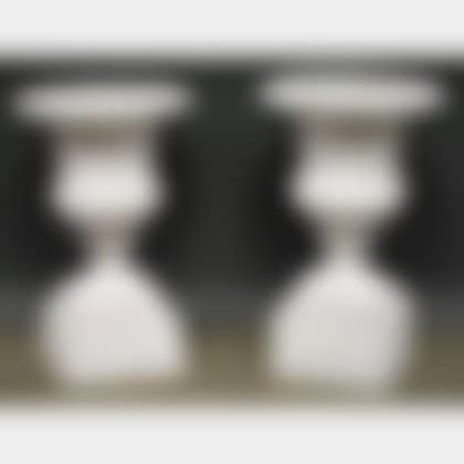 Near Pair of White-painted Late Victorian Cast Iron Campagna-form Garden Urns (preview)
