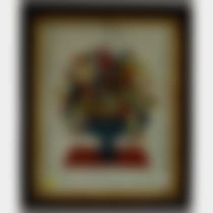 Framed Tinsel Painting of a Vase of Flowers (preview)