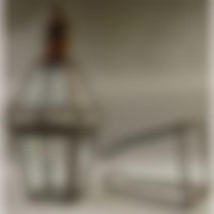 Large Tin-plated Copper and Glass Panel Post Lantern with Wrought Iron Cradle (preview)