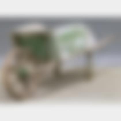 Green-painted Iron-mounted Wooden Wheelbarrow (preview)