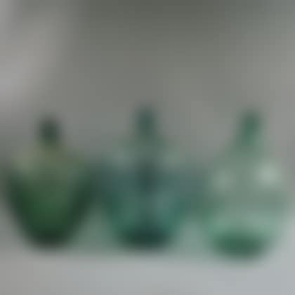 Three Large Aqua Blown Molded Glass Demijohns (preview)