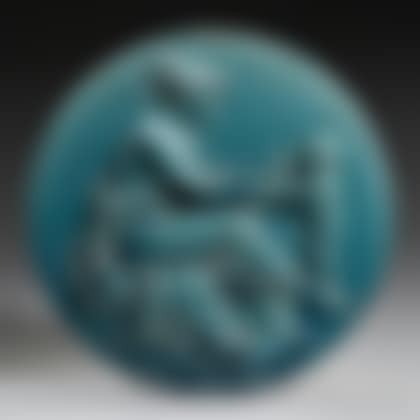 Pair of Large French Teal-glazed Ceramic Plaques (preview)