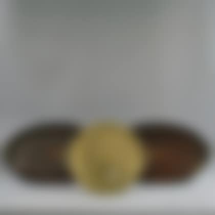 Two Mahogany Serving Trays and a Hammered Brass Serving Tray (preview)