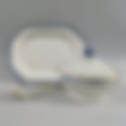 Leeds Blue Covered Tureen, Ladle, and Platter (preview)