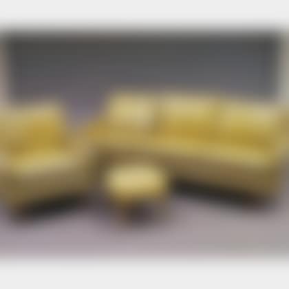 Milo Baughman for Thayer Coggin Faux Leather and Walnut Sofa and Lounge Chair, (preview)