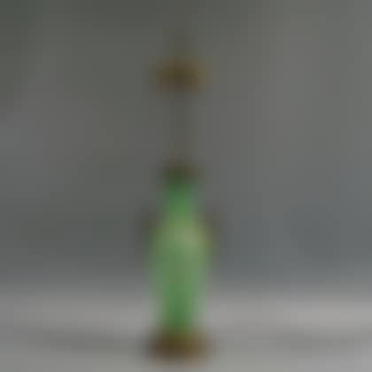 Brass-mounted Green Glass Lamp with Swan Handles (preview)