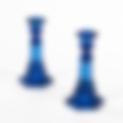 Pair of Cobalt Pressed Glass Candlesticks (preview)