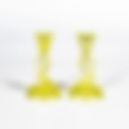 Pair of Sandwich Glass Yellow Dolphin Candlesticks (preview)