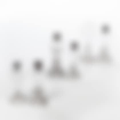Six Colorless Lacy Base Blown Font Whale Oil Lamps (preview)