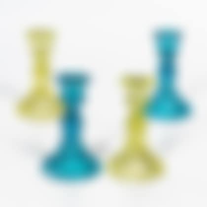 Two Pairs of Sandwich Glass Petal and Loop Candlesticks (preview)