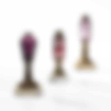Three Amethyst Overlay Lamps with Marble Base (preview)