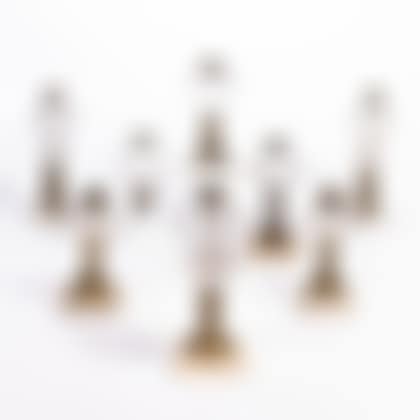 Eight Colorless Glass Lamps with Marble Bases (preview)