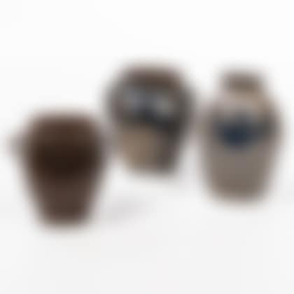 Three Cobalt Decorated Stoneware Jars (preview)