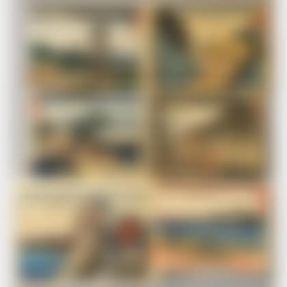 all meisho-e from the series Fifty-three Stations of the Tokaido, five from Kyoka edition with Sanoki publisher's seal (preview)