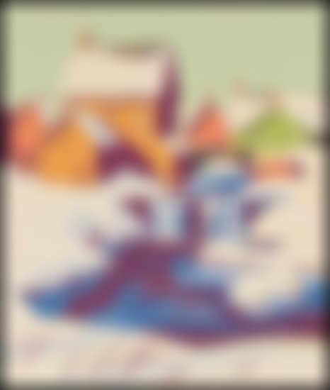Two Works a ) Town in Winter with Waterfall and Bridge; Beaver (preview)