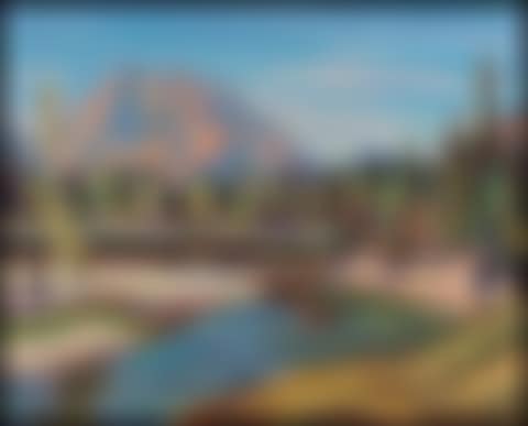 The Bow River Near Canmore, Cascade Mountain in Distance (preview)