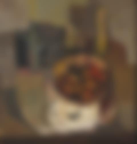 Still Life with Peaches in a Bowl and Vessels on a Table (preview)