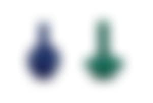 A Chinese cobalt-blue glazed bottle vase; a Chinese green and crackle-glazed bottle vase (preview)