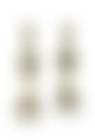 A pair of painted wooden pedestals; a pair of white-painted metal urns (preview)