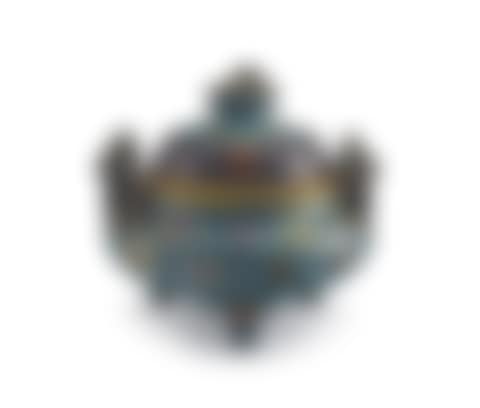 A Chinese cloisonné tripod censor and cover (preview)