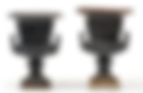 A pair of Victorian cast-iron black-painted urns (preview)