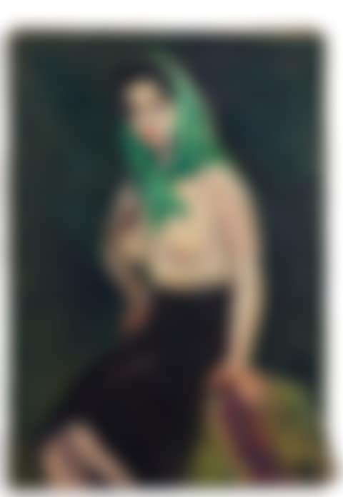 Brune au foulard vert, les seins nus (preview)