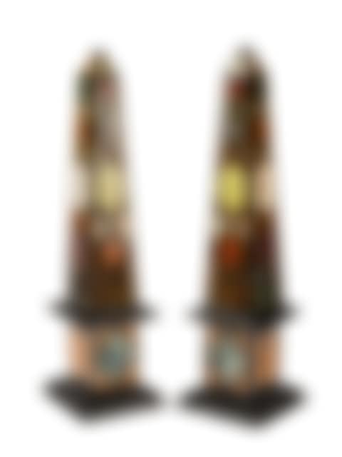 A Pair of Grand Tour Style Specimen Marble Obelisks (preview)