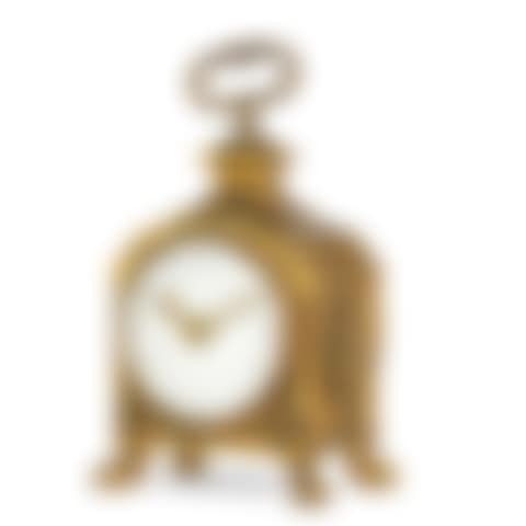 A late 19th/early 20th century French gilt brass pendule d"officier timepiece of small size (preview)