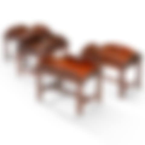 A GROUP OF FOUR MAHOGANY OVAL BUTLER"S TRAY TABLES (preview)