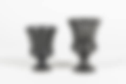 Suite of two black glazed ceramic Medici vases (preview)